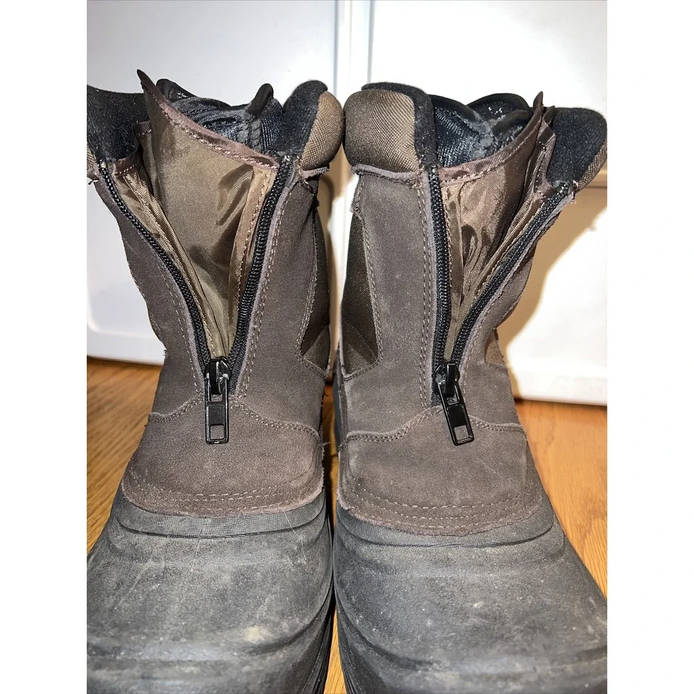 Ranger Mens Brown Suede Winter‎ Snow Boots Waterproof Rubber Shell Front Zip 11